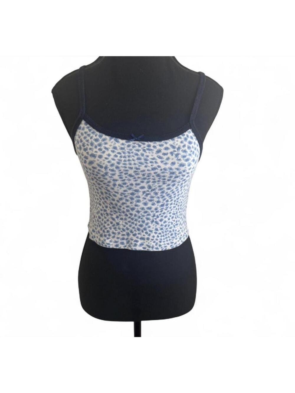 John Galt blue leopard print tank top size small